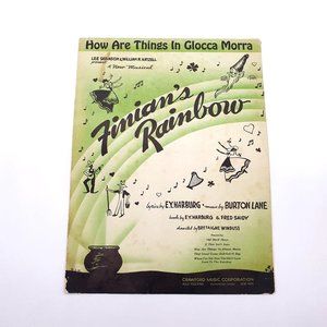 Finian's Rainbow How Are Things In Glocca Morra 1946 Vintage Sheet Music